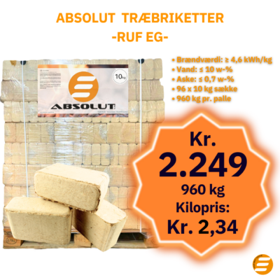 Absolut Træbriketter - Ruf EG - 960 kg
