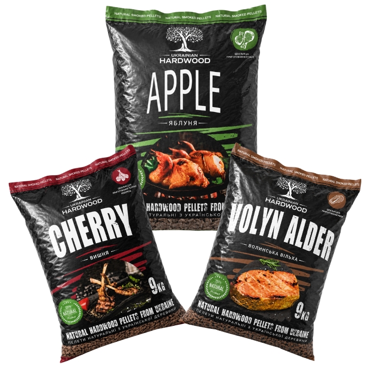 DanPellets <br> BBQ/Grill Træpiller <br> <font> -Apple/Cherry/Alder- </font>